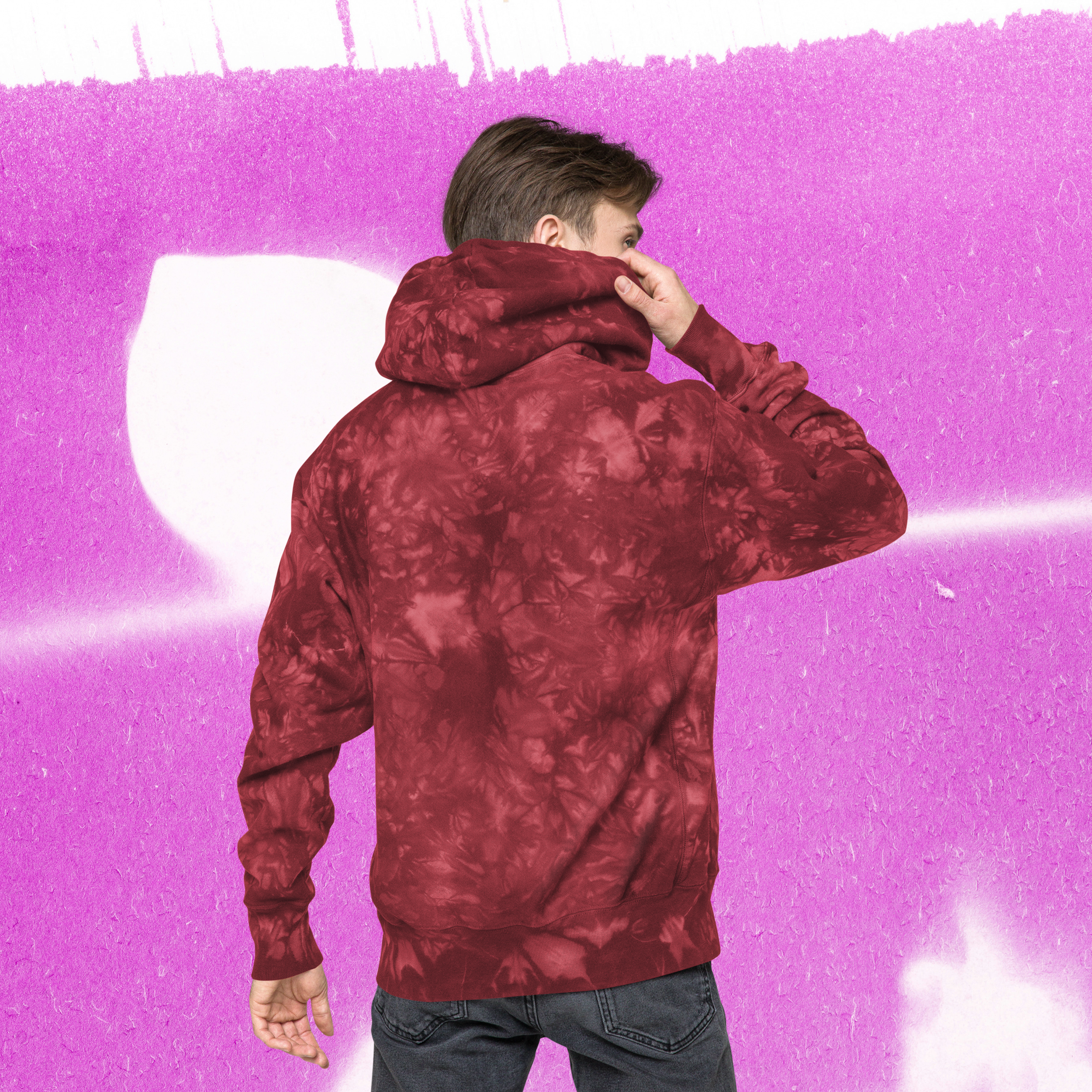 TIE-DYE HOODIE RED